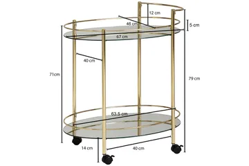 Kenebrew Drinkvagn 67x46 cm - Guld - Möbler - Bord & matgrupp - Serveringsvagn & serveringsbord - Drinkvagn & barvagn
