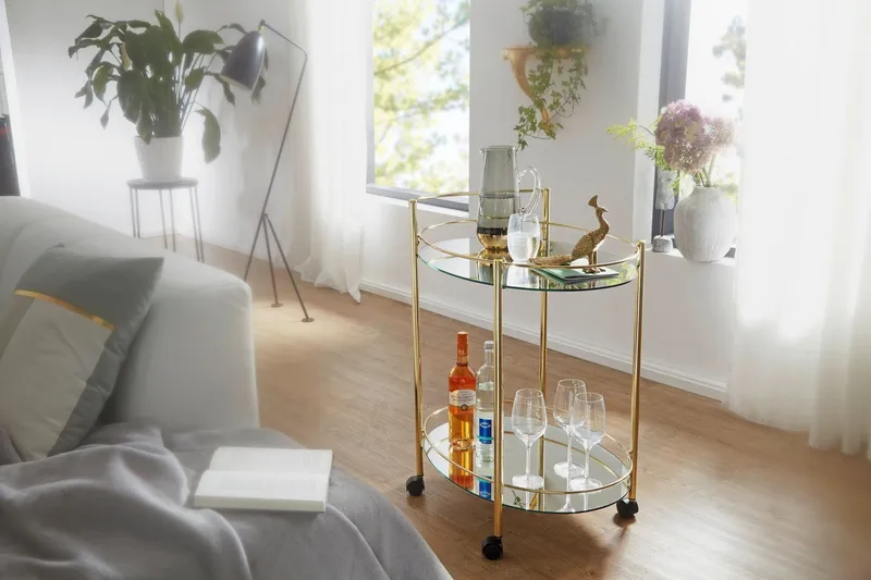 Kenebrew Drinkvagn 67x46 cm - Guld - Möbler - Bord & matgrupp - Serveringsvagn & serveringsbord - Drinkvagn & barvagn