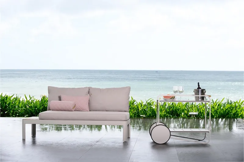 Portals Rullbord 92 cm - Vit/trä - Möbler - Bord & matgrupp - Serveringsvagn & serveringsbord - Drinkvagn & barvagn