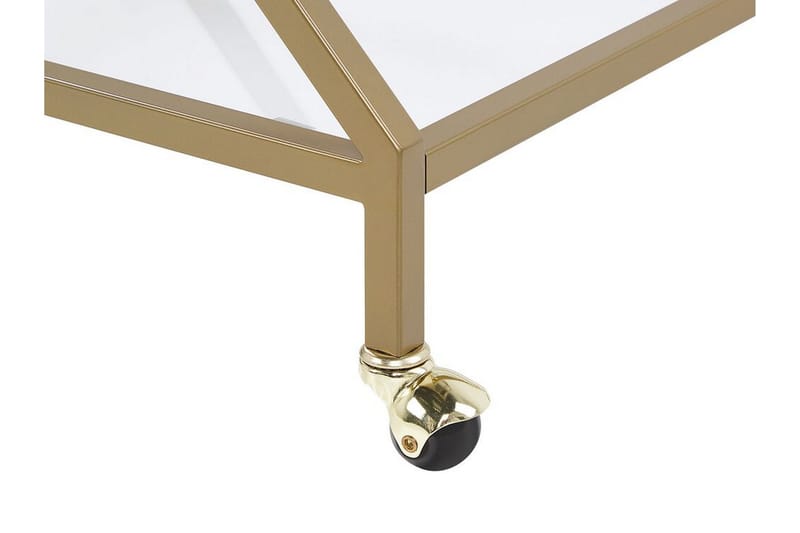 Serveringsvagn glas/guld IVERA - Guld - Möbler - Bord & matgrupp - Serveringsvagn & serveringsbord - Drinkvagn & barvagn