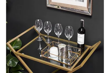 Serveringsvagn glas/guld IVERA - Guld - Möbler - Bord & matgrupp - Serveringsvagn & serveringsbord - Drinkvagn & barvagn