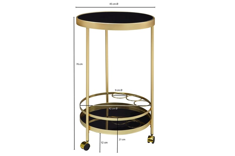 Thruston Drinkvagn 45x45 cm - Guld - Möbler - Bord & matgrupp - Serveringsvagn & serveringsbord - Drinkvagn & barvagn