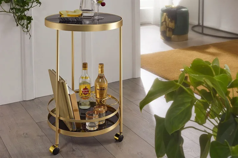Thruston Drinkvagn 45x45 cm - Guld - Möbler - Bord & matgrupp - Serveringsvagn & serveringsbord - Drinkvagn & barvagn