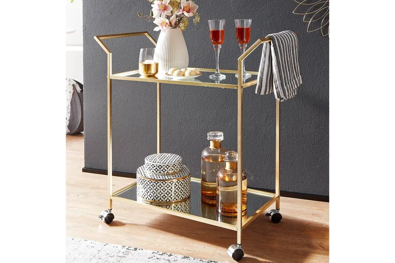 Tultered Serveringsvagn - Guld - Möbler - Bord & matgrupp - Serveringsvagn & serveringsbord - Drinkvagn & barvagn