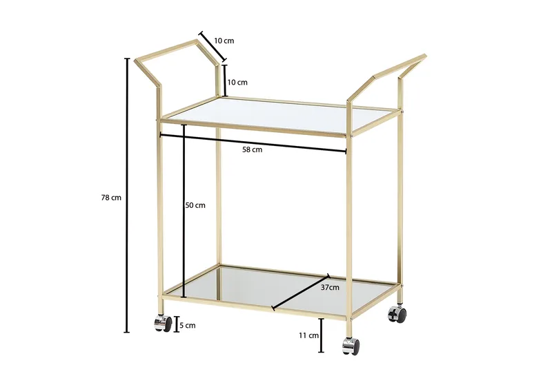 Tultered Serveringsvagn - Guld - Möbler - Bord & matgrupp - Serveringsvagn & serveringsbord - Drinkvagn & barvagn