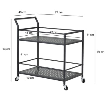 Fenino Serveringsvagn 79 cm - Mattsvart - Möbler - Bord & matgrupp - Serveringsvagn & serveringsbord - Drinkvagn & barvagn