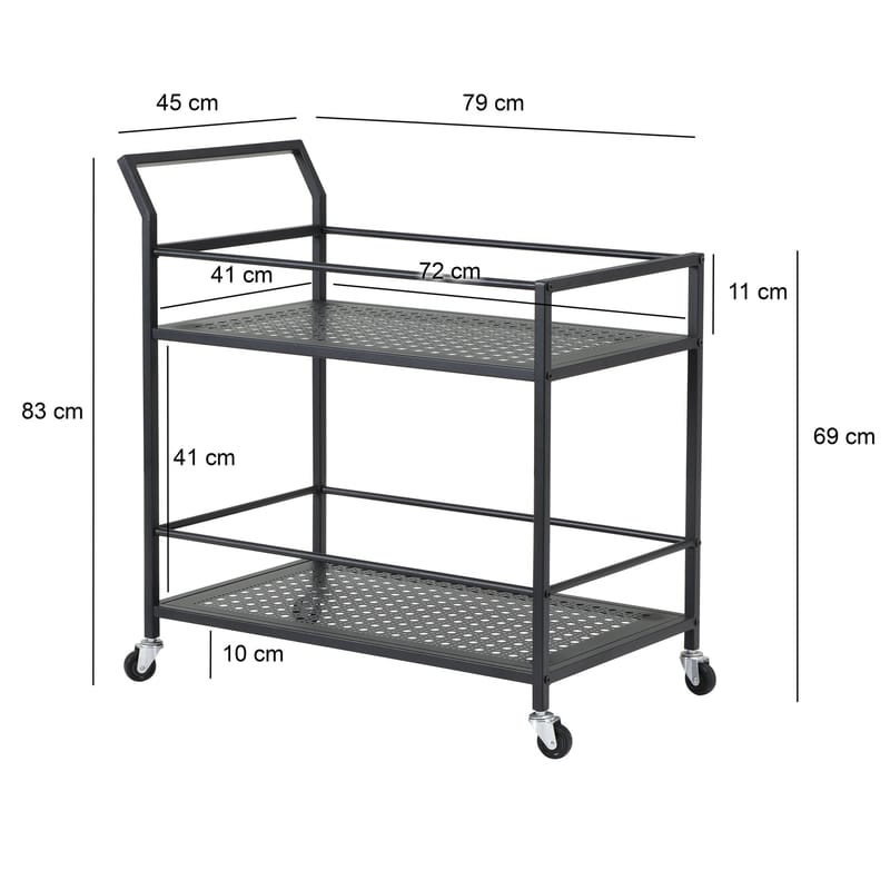 Fenino Serveringsvagn 79 cm - Mattsvart - Möbler - Bord & matgrupp - Serveringsvagn & serveringsbord - Drinkvagn & barvagn