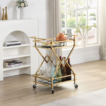 Galeri Serveringsvagn 65 cm - Blankt guld och svart - Möbler - Bord & matgrupp - Serveringsvagn & serveringsbord - Drinkvagn & barvagn