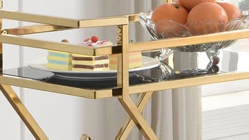 Galeri Serveringsvagn 65 cm - Blankt guld och svart - Möbler - Bord & matgrupp - Serveringsvagn & serveringsbord - Drinkvagn & barvagn