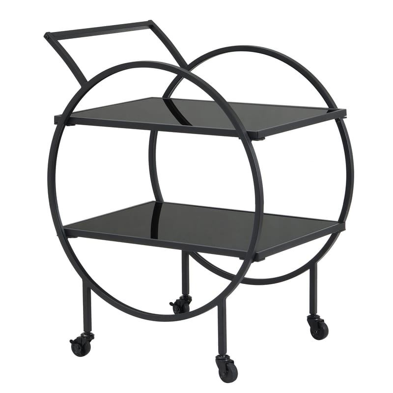 Galira Serveringsvagn 46 cm - Mattsvart med svart spegelglas - Möbler - Bord & matgrupp - Serveringsvagn & serveringsbord - Drinkvagn & barvagn