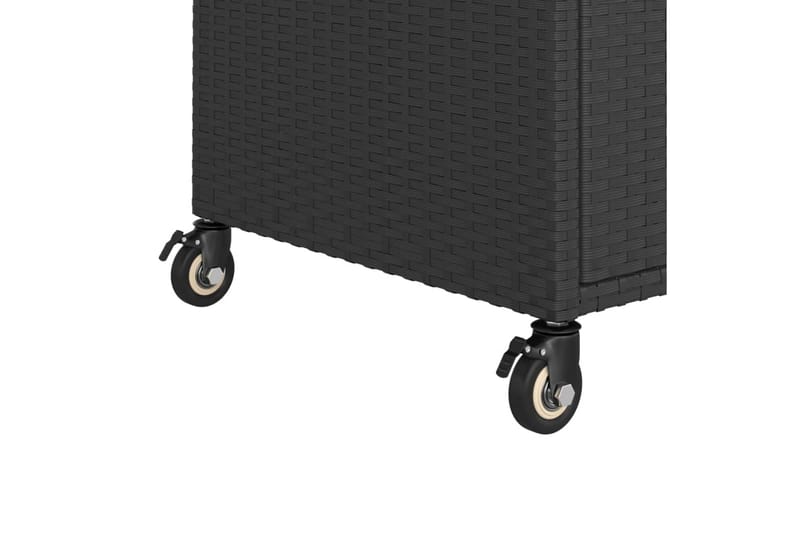 Serveringsvagn med låda svart 100x45x97 cm konstrotting - Svart - Köksvagn
