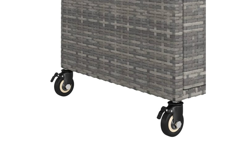 Serveringsvagn med låda grå 100x45x97 cm konstrotting - Grå - Köksvagn