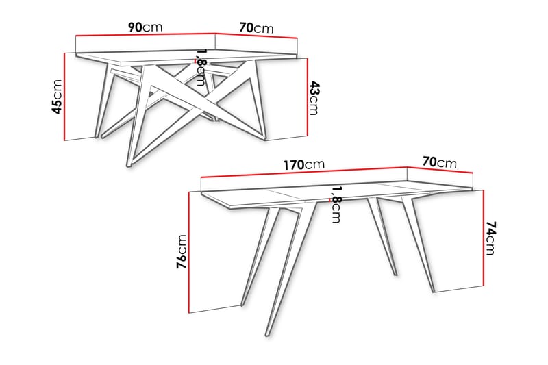 Seyloren Soffbord 90 cm - Svart/Vit - Möbler - Bord & matgrupp - Soffbord
