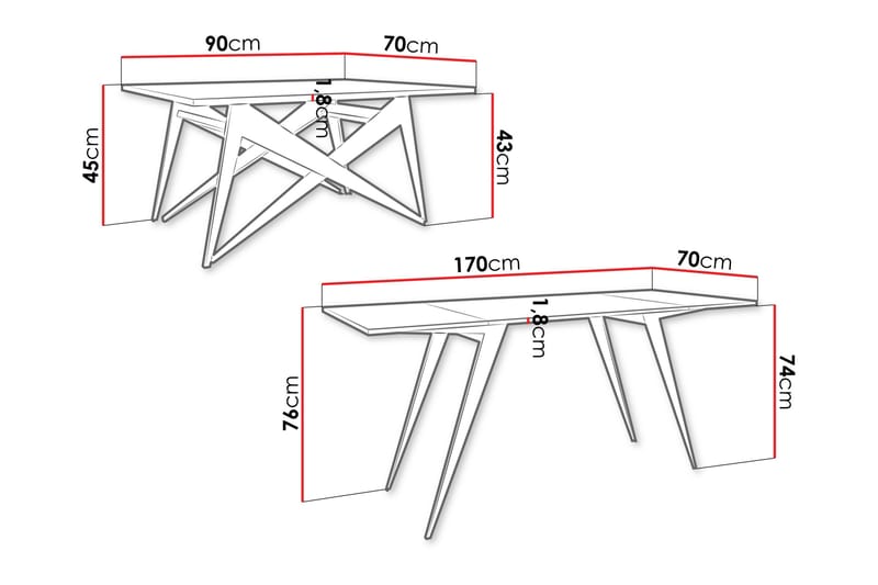 Seyloren Soffbord 90 cm - Svart/Vit - Möbler - Bord & matgrupp - Soffbord