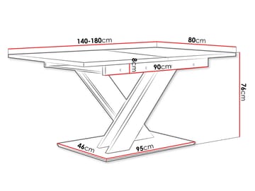 Shea Förlängningsbart Matbord 140-180 cm Rektangulär - Svart - Möbler - Bord & matgrupp - Matbord & köksbord