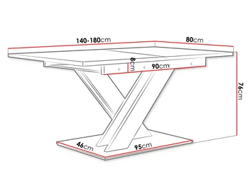 Shea Förlängningsbart Matbord 140-180 cm Rektangulär - Vit - Möbler - Bord & matgrupp - Matbord & köksbord