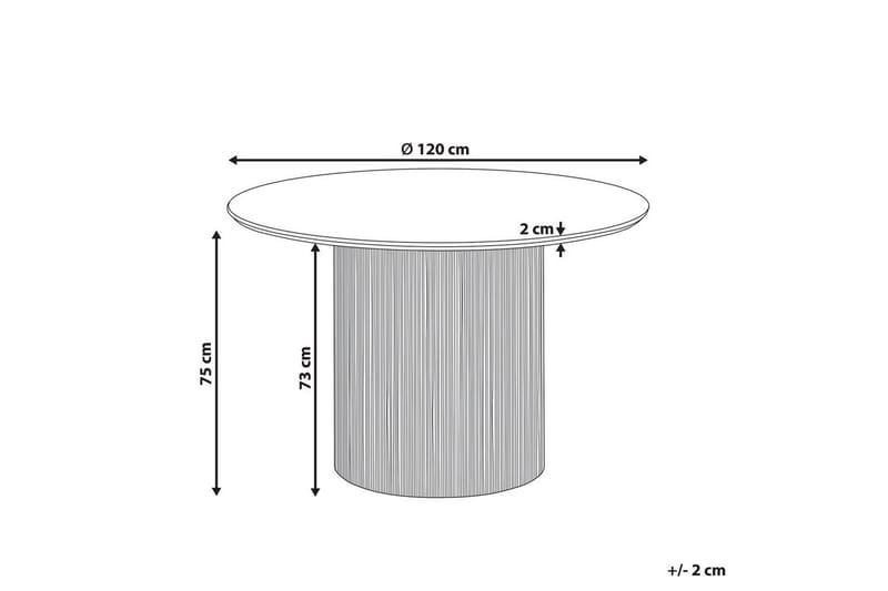 Sheho Runt Matbord 120 cm med Trä- och Valnötsutseende - Svart - Möbler - Bord & matgrupp - Matbord & köksbord