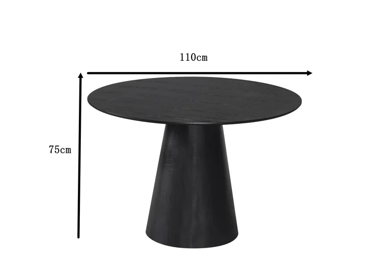 Siena Litet Matbord Runt 110cm Fanér - Svart - Möbler - Bord & matgrupp - Matbord & köksbord