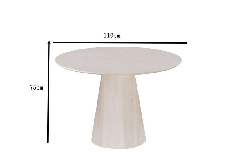 Siena Litet Matbord Runt 110cm Fanér - Vitpigmenterat - Möbler - Bord & matgrupp - Matbord & köksbord