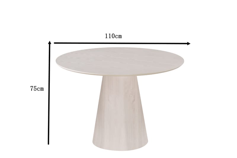 Siena Matbord Runt 110cm Whitewash - Möbler - Bord & matgrupp - Matbord & köksbord