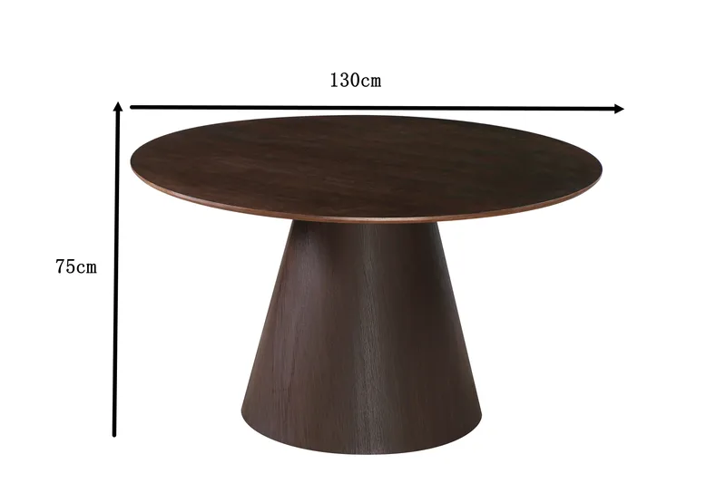 Siena Matbord Runt 130cm Fanér - Mörkbrun Rökt ek - Möbler - Bord & matgrupp - Matbord & köksbord