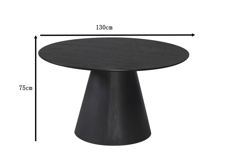 Siena Matbord Runt 130cm Fanér - Svart - Möbler - Bord & matgrupp - Matbord & köksbord