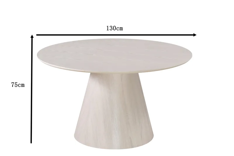 Siena Matbord Runt 130cm Fanér - Vitpigmenterat - Möbler - Bord & matgrupp - Matbord & köksbord