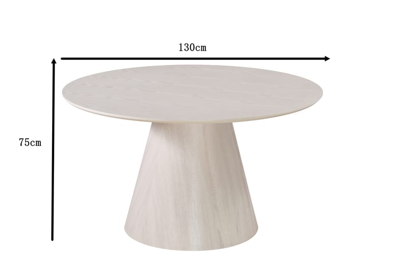 Siena Matbord Runt 130cm Whitewash - Möbler - Bord & matgrupp - Matbord & köksbord