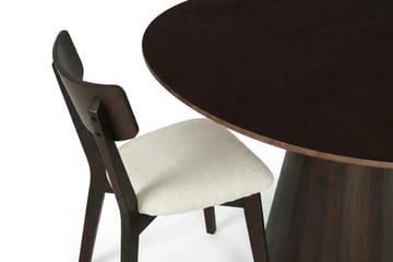 Siena Matgrupp 110 cm runt i Rökt Ek med 4 Amelia Matstolar med Dyna - Rökt Ek/Beige - Möbler - Bord & matgrupp - Matgrupp