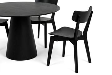 Siena Matgrupp 110 cm runt i Svart med 4 Amelia Matstolar - Svart - Möbler - Bord & matgrupp - Matgrupp