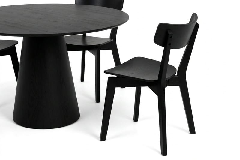 Siena Matgrupp 110 cm runt i Svart med 4 Amelia Matstolar - Svart - Möbler - Bord & matgrupp - Matgrupp