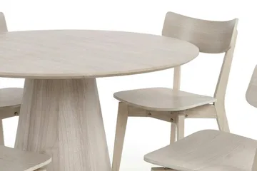 Siena Matgrupp 110 cm runt Vitlaserad med 4 Amelia Matstolar - Vitlaserad - Möbler - Bord & matgrupp - Matgrupp