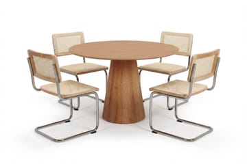 Siena Matgrupp runt 110 cm Ek med 4 Build Matstolar - Ek - Möbler - Bord & matgrupp - Matgrupp