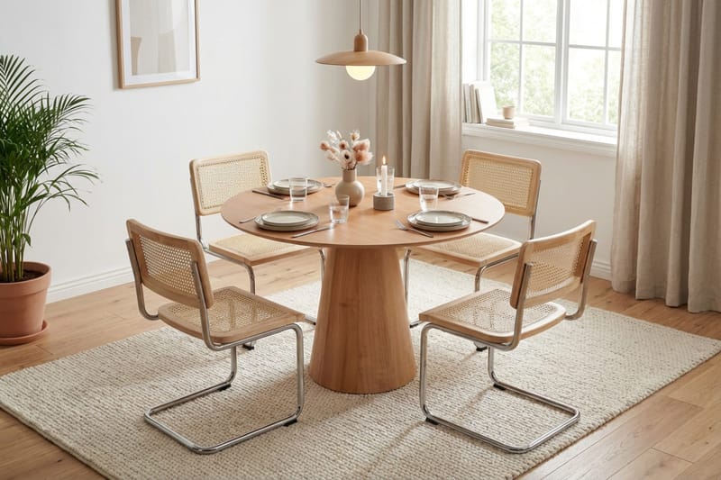 Siena Matgrupp runt 110 cm Ek med 4 Build Matstolar - Ek - Möbler - Bord & matgrupp - Matgrupp