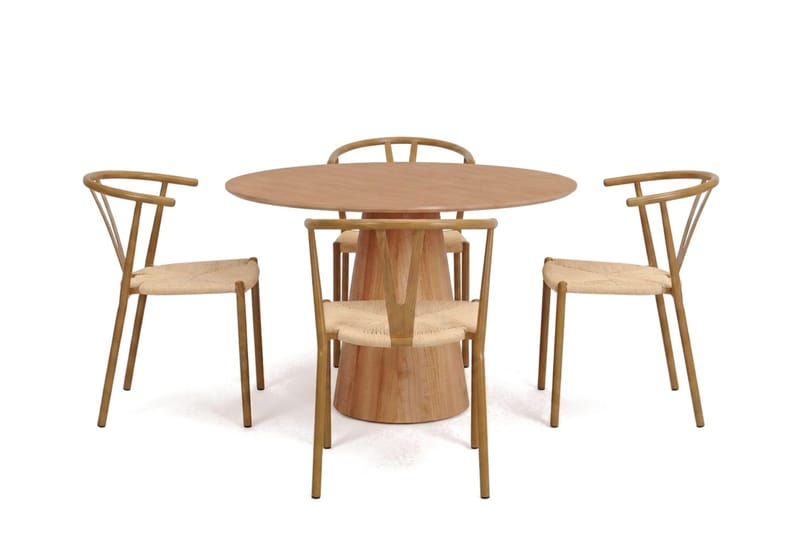 Siena Matgrupp runt 110 cm Ek med 4 Elysia Matstolar - Ek - Möbler - Bord & matgrupp - Matgrupp