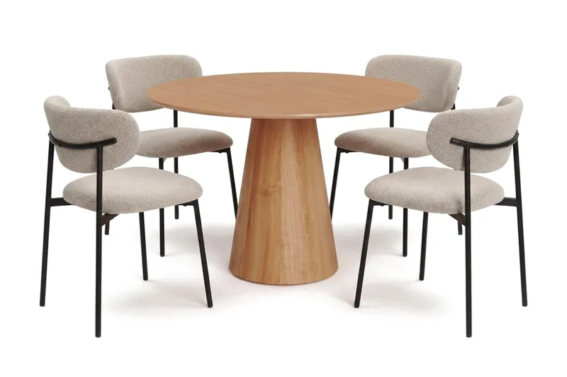 Siena Matgrupp runt 110 cm Ek med 4 Lucy Matstolar - Ek - Möbler - Bord & matgrupp - Matgrupp