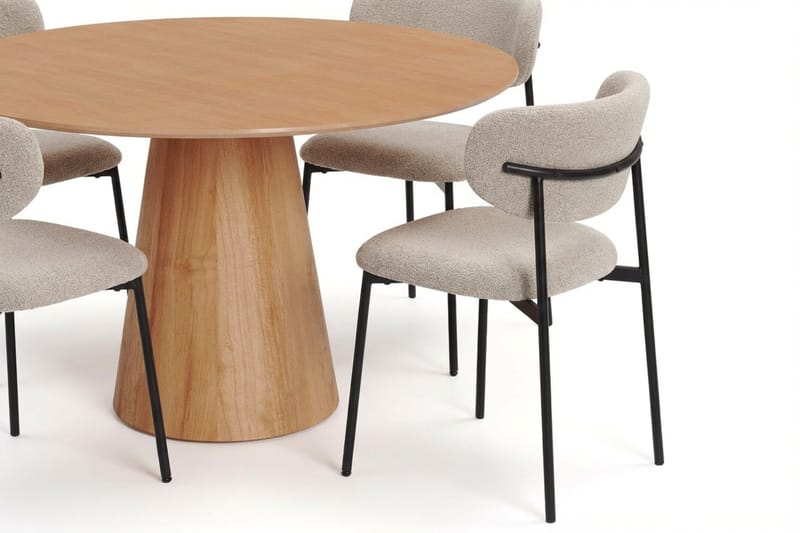 Siena Matgrupp runt 110 cm Ek med 4 Lucy Matstolar - Ek - Möbler - Bord & matgrupp - Matgrupp