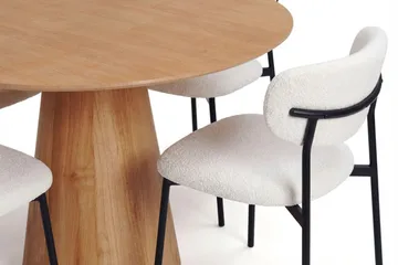 Siena Matgrupp runt 110 cm Ek med 4 Lucy Matstolar - Ek - Möbler - Bord & matgrupp - Matgrupp