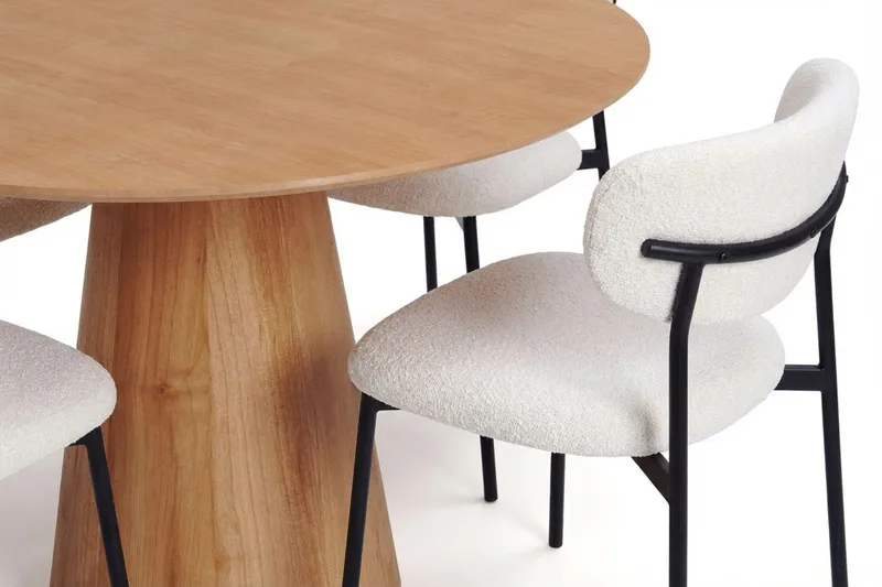 Siena Matgrupp runt 110 cm Ek med 4 Lucy Matstolar - Ek - Möbler - Bord & matgrupp - Matgrupp