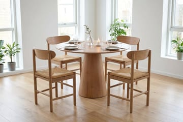 Siena Matgrupp runt 110 cm Ek med 4 Malte Matstolar - Möbler - Bord & matgrupp - Matgrupp