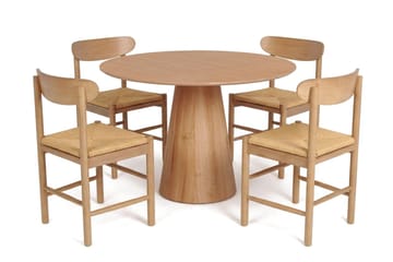 Siena Matgrupp runt 110 cm Ek med 4 Malte Matstolar - Möbler - Bord & matgrupp - Matgrupp