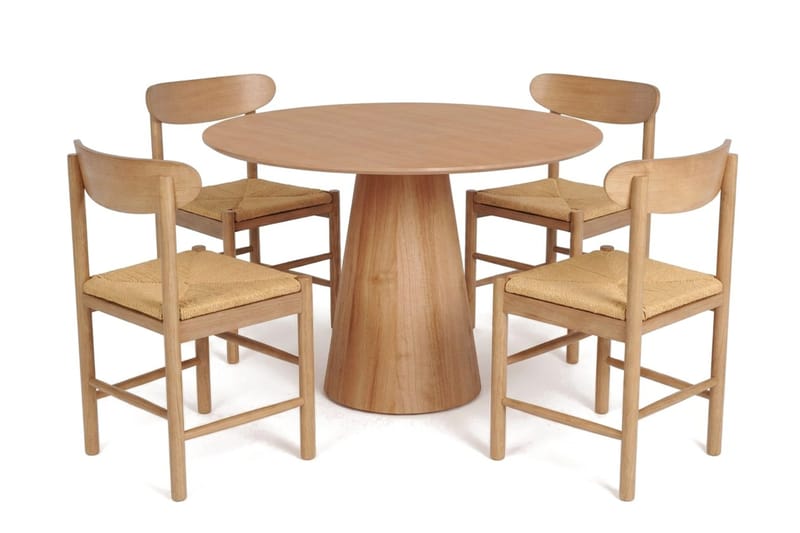 Siena Matgrupp runt 110 cm Ek med 4 Malte Matstolar - Möbler - Bord & matgrupp - Matgrupp