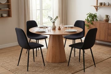 Siena Matgrupp runt 110 cm Ek med 4 Nibe Matstolar - Ek - Möbler - Bord & matgrupp - Matgrupp