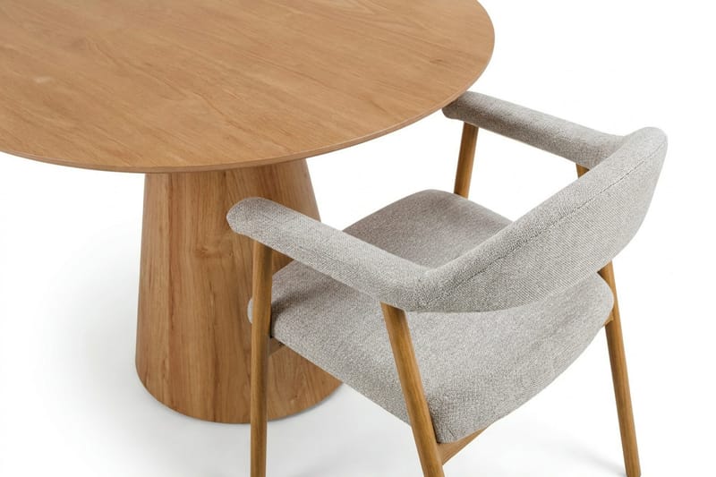 Siena Matgrupp runt 110 cm Ek med 4 Ronja Matstolar - Sand/Ek - Möbler - Bord & matgrupp - Matgrupp