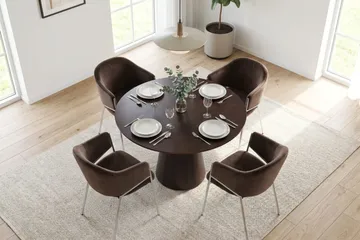 Siena Matgrupp runt 110 cm med 4 Filip Matstolar - Rökt ek - Möbler - Bord & matgrupp - Matgrupp