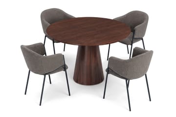 Siena Matgrupp runt 110 cm med 4 Filip Matstolar - Valnöt - Möbler - Bord & matgrupp - Matgrupp