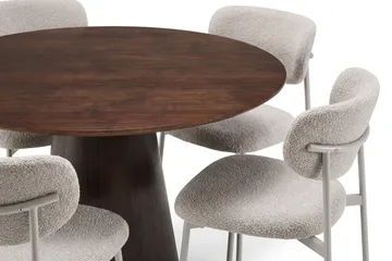 Siena Matgrupp runt 110 cm med 4 Lucy Matstolar - Rökt ek - Möbler - Bord & matgrupp - Matgrupp