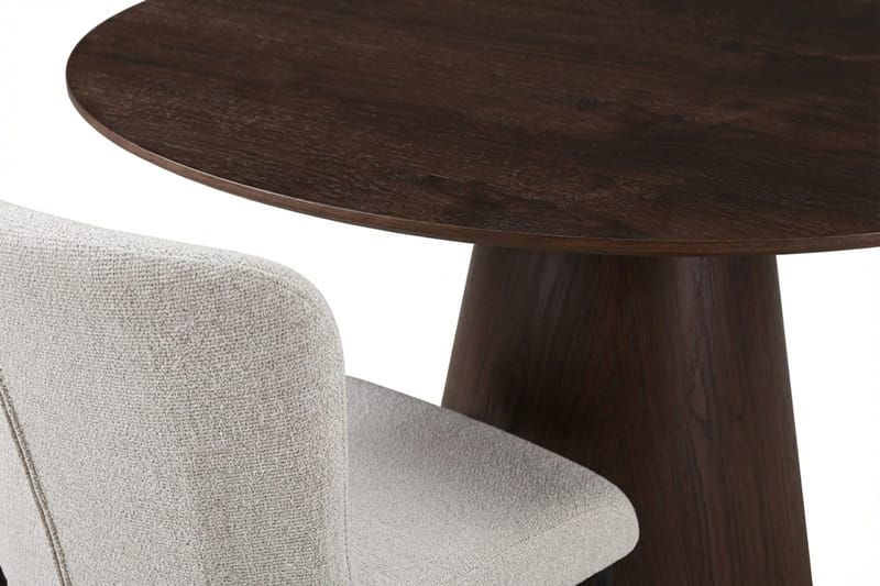 Siena Matgrupp runt 110 cm Rökt Ek med 4 Elsie Matstolar - Rökt ek/Vit - Möbler - Bord & matgrupp - Matgrupp