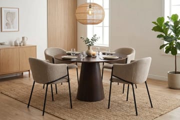 Siena Matgrupp runt 110 cm Rökt Ek med 4 Filip Matstolar - Rökt ek - Möbler - Bord & matgrupp - Matgrupp