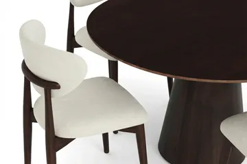 Siena Matgrupp runt 110 cm Rökt Ek med 4 Molly Matstolar - Rökt ek - Möbler - Bord & matgrupp - Matgrupp